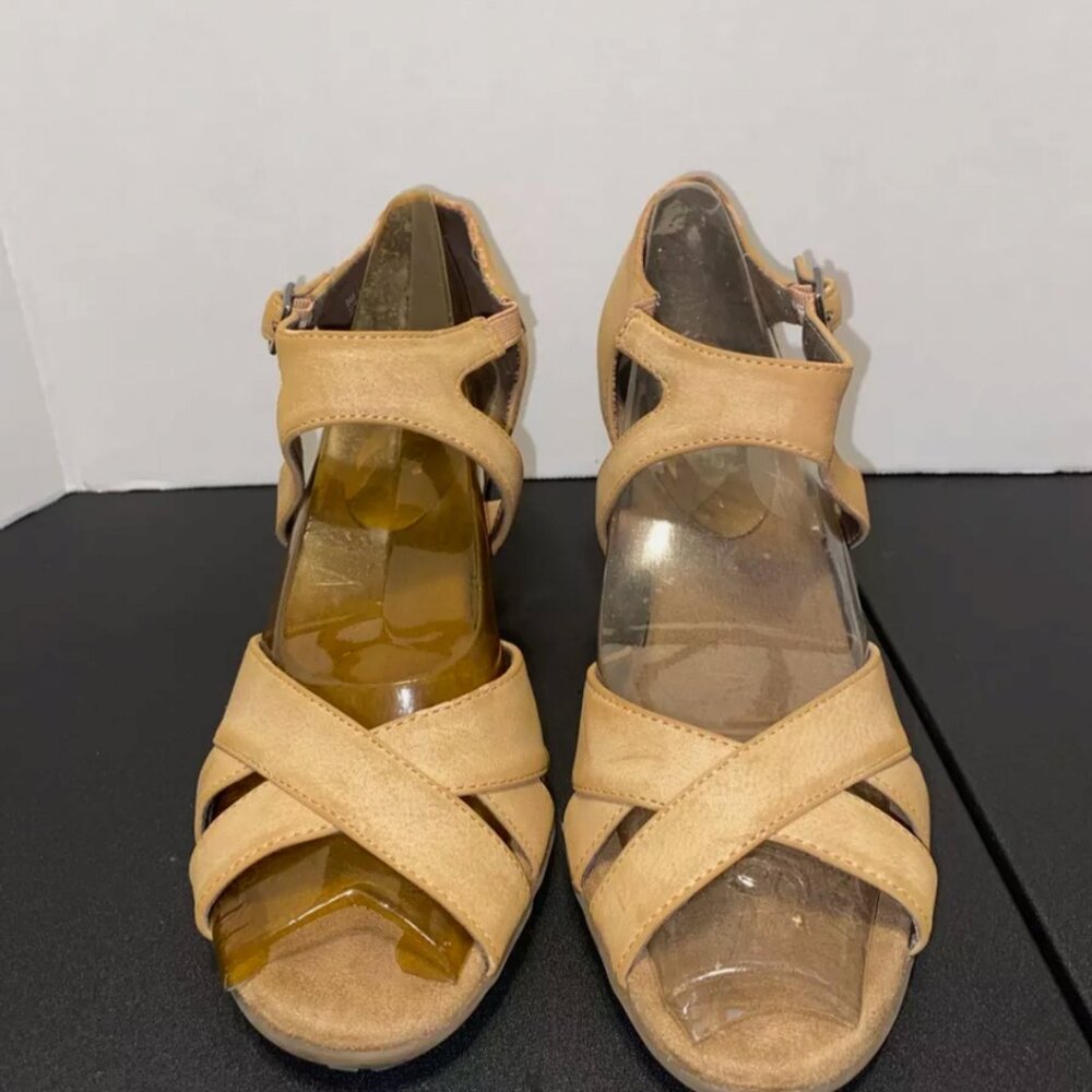 Jimmy Choo women tan medium heels sandals